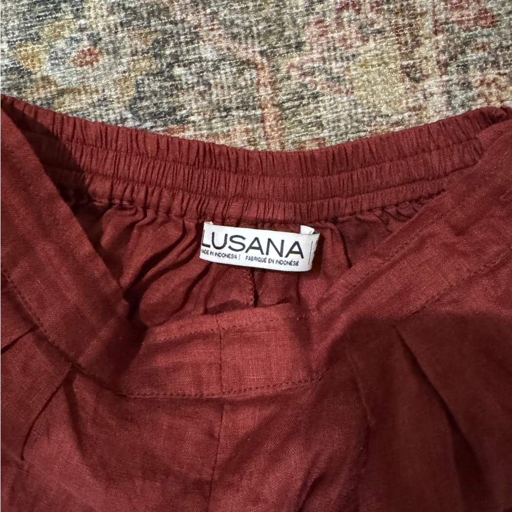 Maroon Linen Two Piece Set - Picture 3 of 5